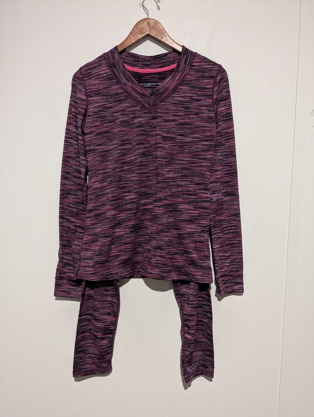 Cuddl Duds Purple Long Sleeve Top + Legging Set M